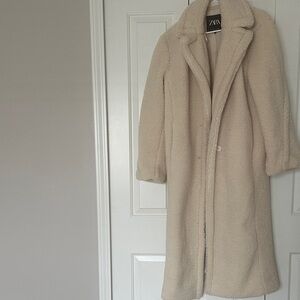 Zara Women's Soft Cream Teddy Jacket